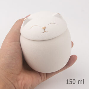 Keraamiline urn kassidele "Cat" valge 150 ml